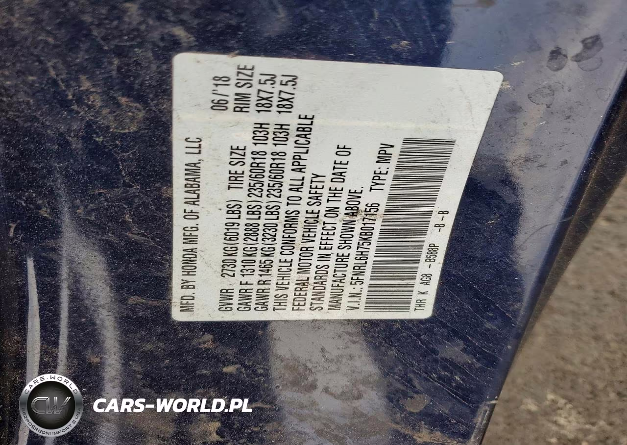 2019 Honda Odyssey Exl VIN:5FNRL6H75KB017156 - 13