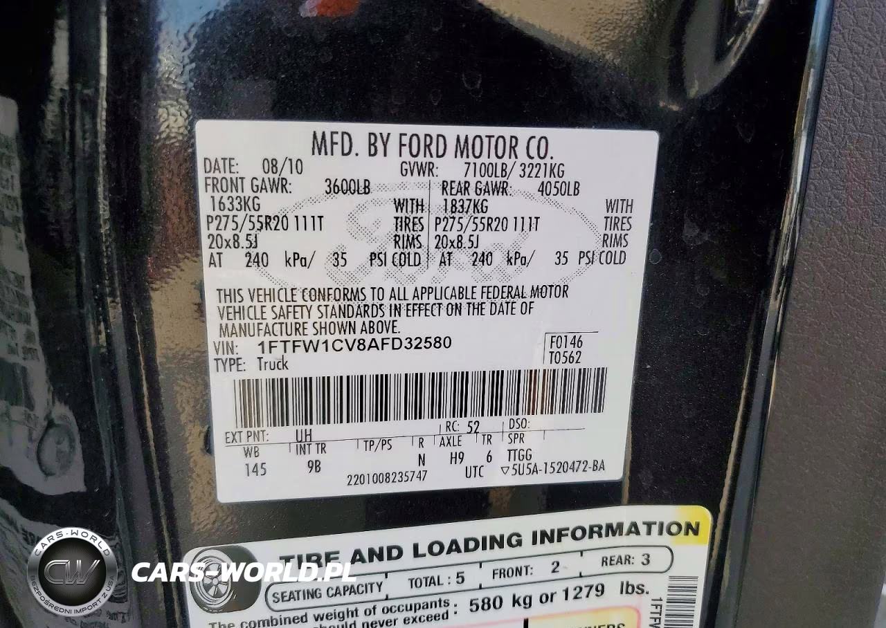2010 Ford F150 Supercrew VIN:1FTFW1CV8AFD32580 - 12