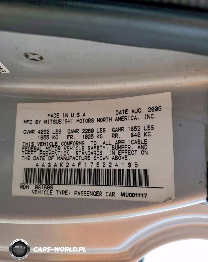 2007 Mitsubishi Eclipse VIN:4A3AK24F17E024195 - 12