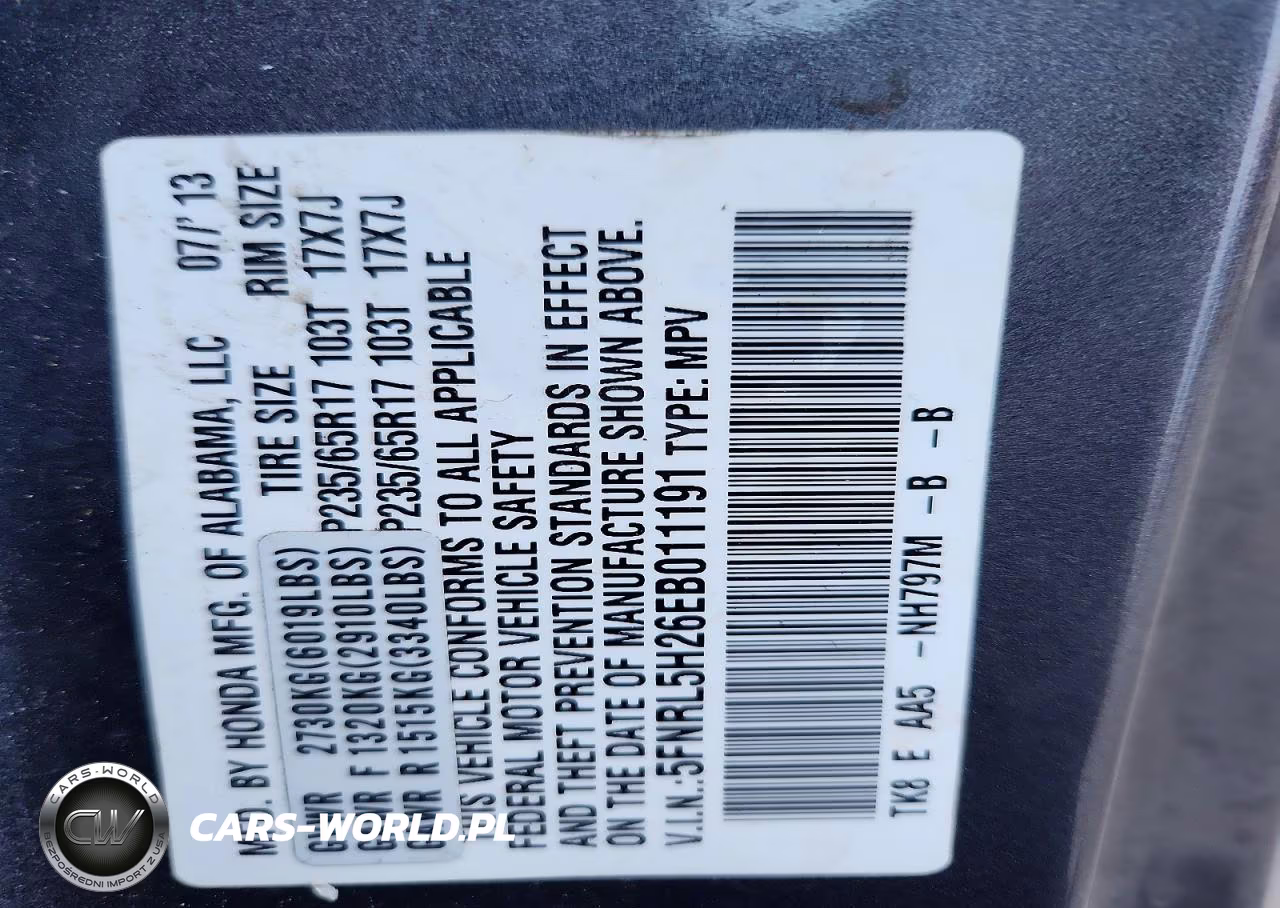 2014 Honda Odyssey Lx VIN:5FNRL5H26EB011191 - 13