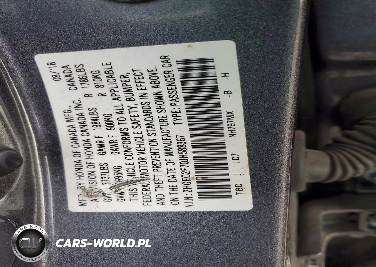 2018 Honda Civic Ex VIN:2HGFC2F70JH588367 - 13