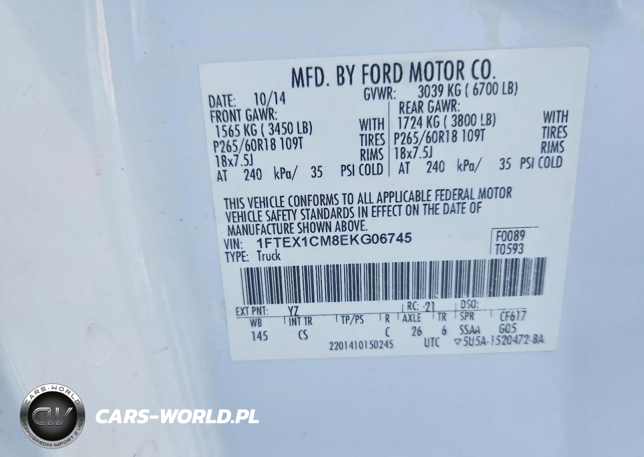 2014 Ford F150 Super Cab VIN:1FTEX1CM8EKG06745 - 12