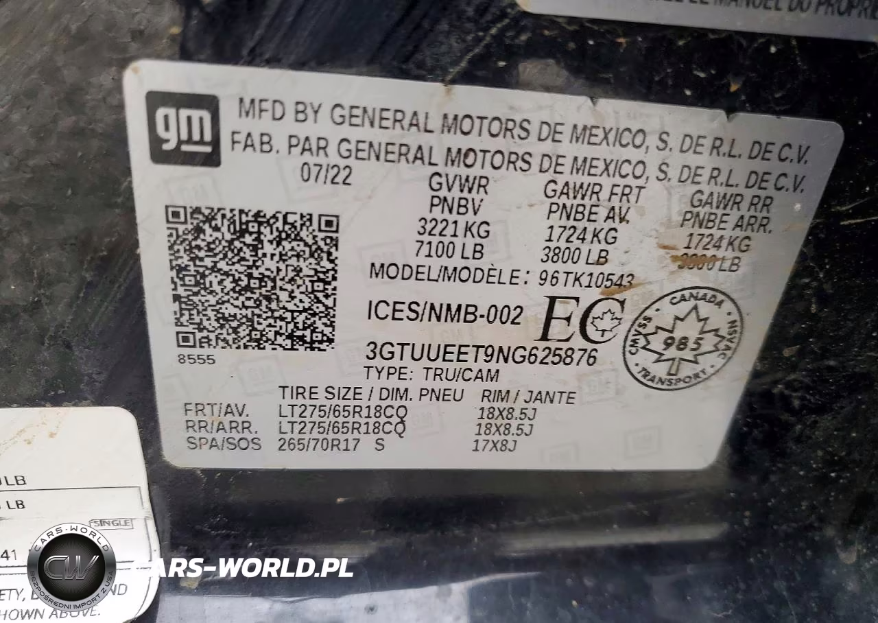 2022 GMC Sierra K1500 At4 VIN:3GTUUEET9NG625876 - 12