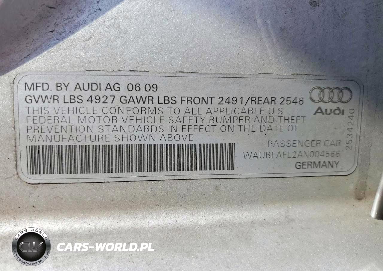 2010 Audi A4 Premium VIN:WAUBFAFL2AN004566 - 12