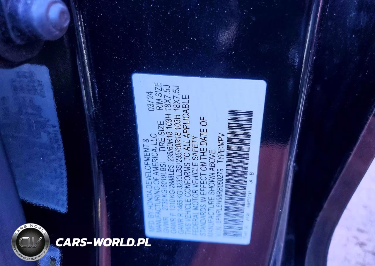 2024 Honda Odyssey Exl VIN:5FNRL6H68RB050279 - 12
