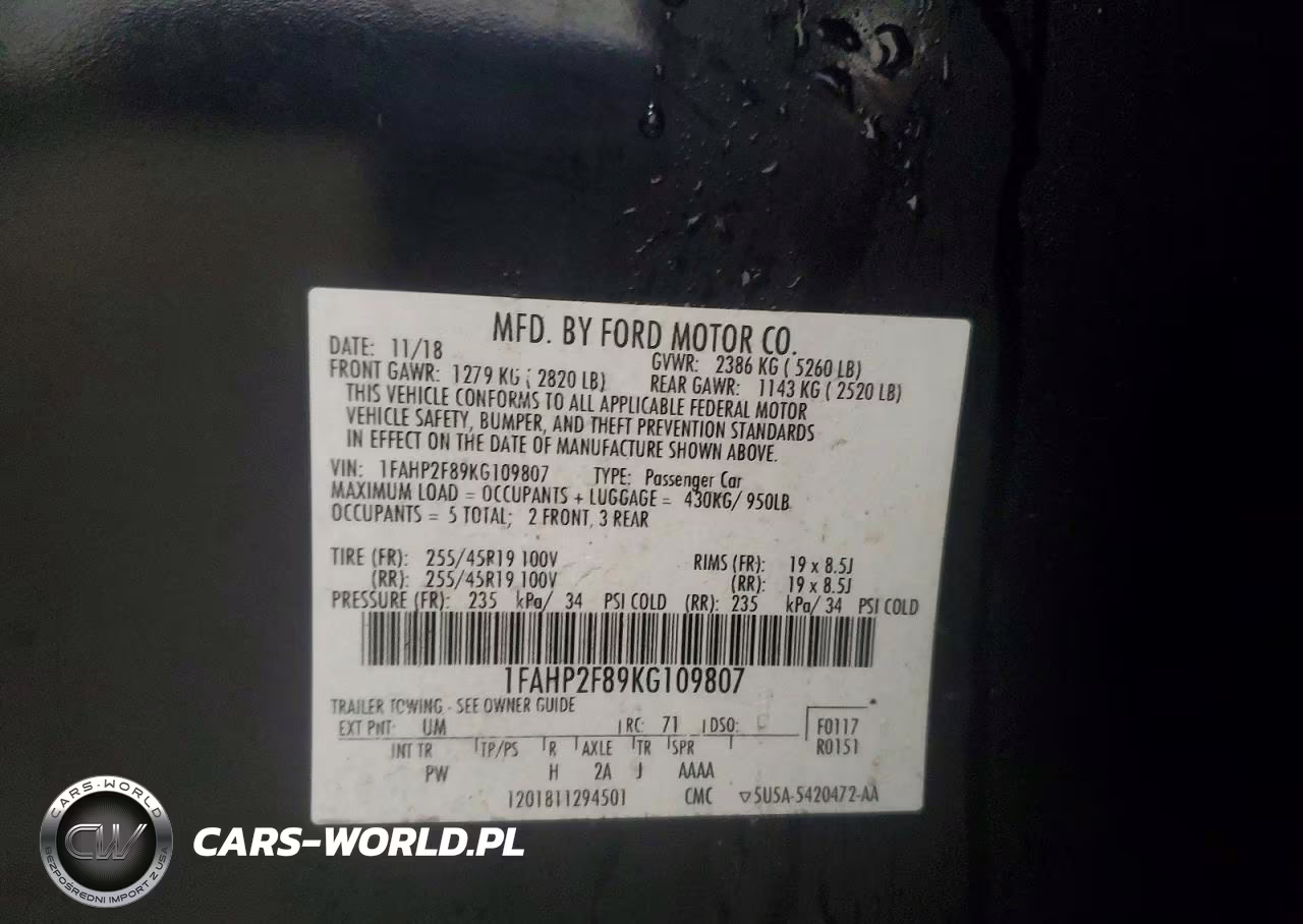 2019 Ford Taurus Limited VIN:1FAHP2F89KG109807 - 13