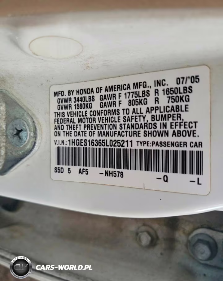 2005 Honda Civic Dx Vp VIN:1HGES16365L025211 - 12