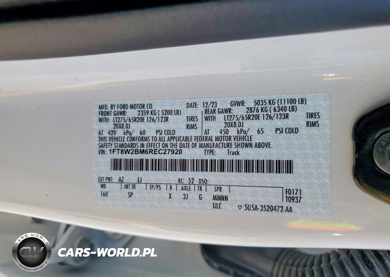 2024 Ford F250 Super Duty VIN:1FT8W2BM6REC27920 - 12