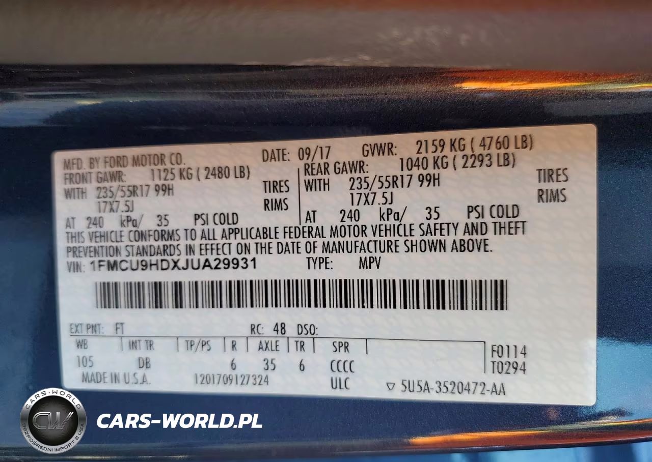 2018 Ford Escape Sel VIN:1FMCU9HDXJUA29931 - 13