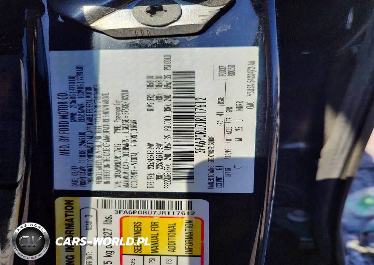 2018 Ford Fusion Titanium VIN:3FA6P0RU7JR117612 - 12