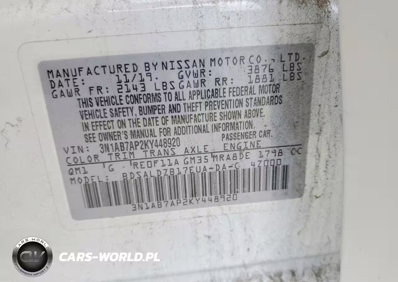 2019 Niss Sentra Sv VIN:3N1AB7AP2KY448920 - 12