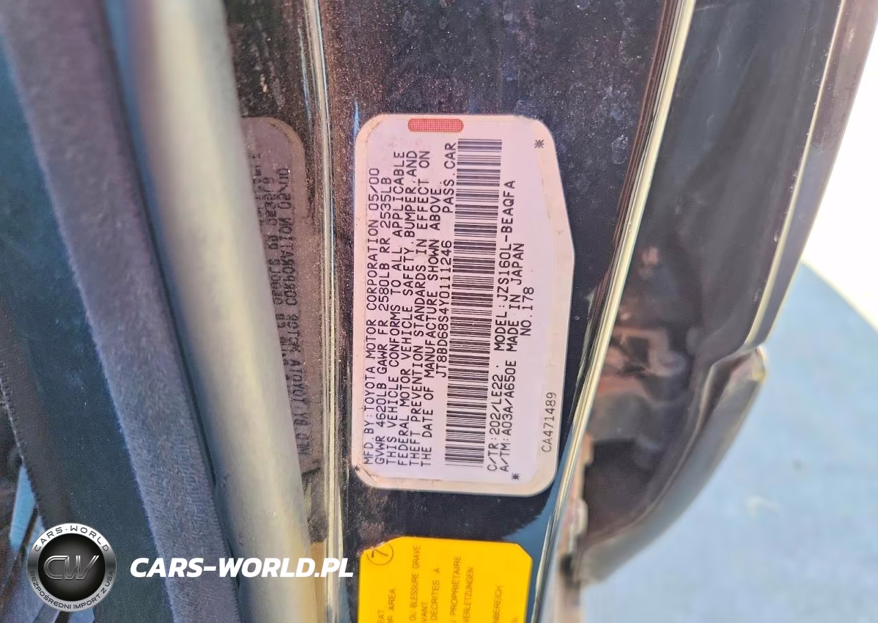 2000 Lexus Gs 300 VIN:JT8BD68S4Y0111246 - 12