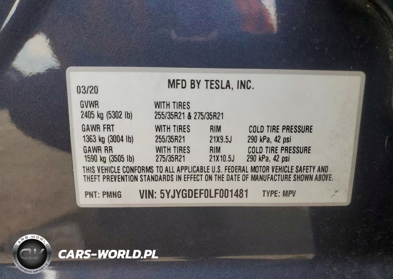 2020 Tesla Model Y VIN:5YJYGDEF0LF001481 - 12