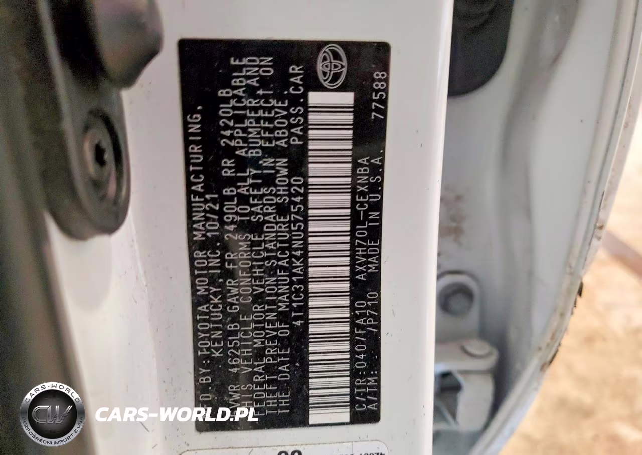 2022 Toyota Camry Hybrid Le VIN:4T1C31AK4NU575420 - 13
