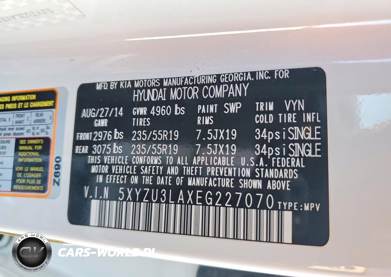 2014 Hyundai Santa Fe Sport VIN:5XYZU3LAXEG227070 - 13