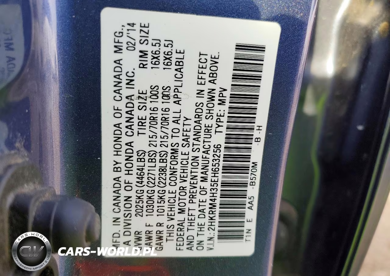 2014 Honda Cr-V Lx VIN:2HKRM4H35EH653256 - 13