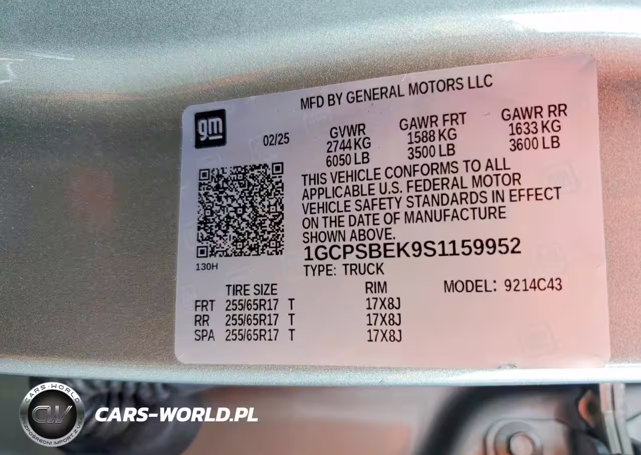 2025 Chevrolet Colorado VIN:1GCPSBEK9S1159952 - 13