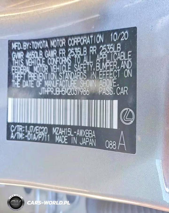 2021 Lexus Ux 250H VIN:JTHP9JBH5M2037986 - 13