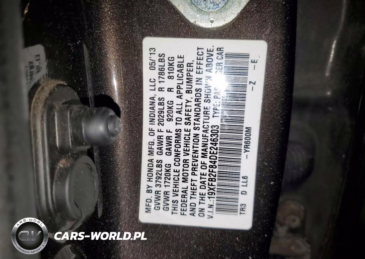 2013 Honda Civic Ex VIN:19XFB2F84DE246303 - 12