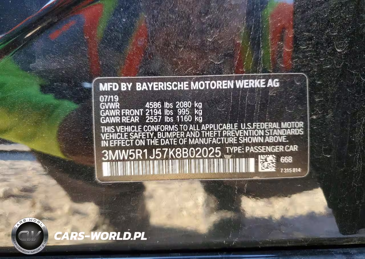 2019 BMW Motorrad 330I VIN:3MW5R1J57K8B02025 - 12