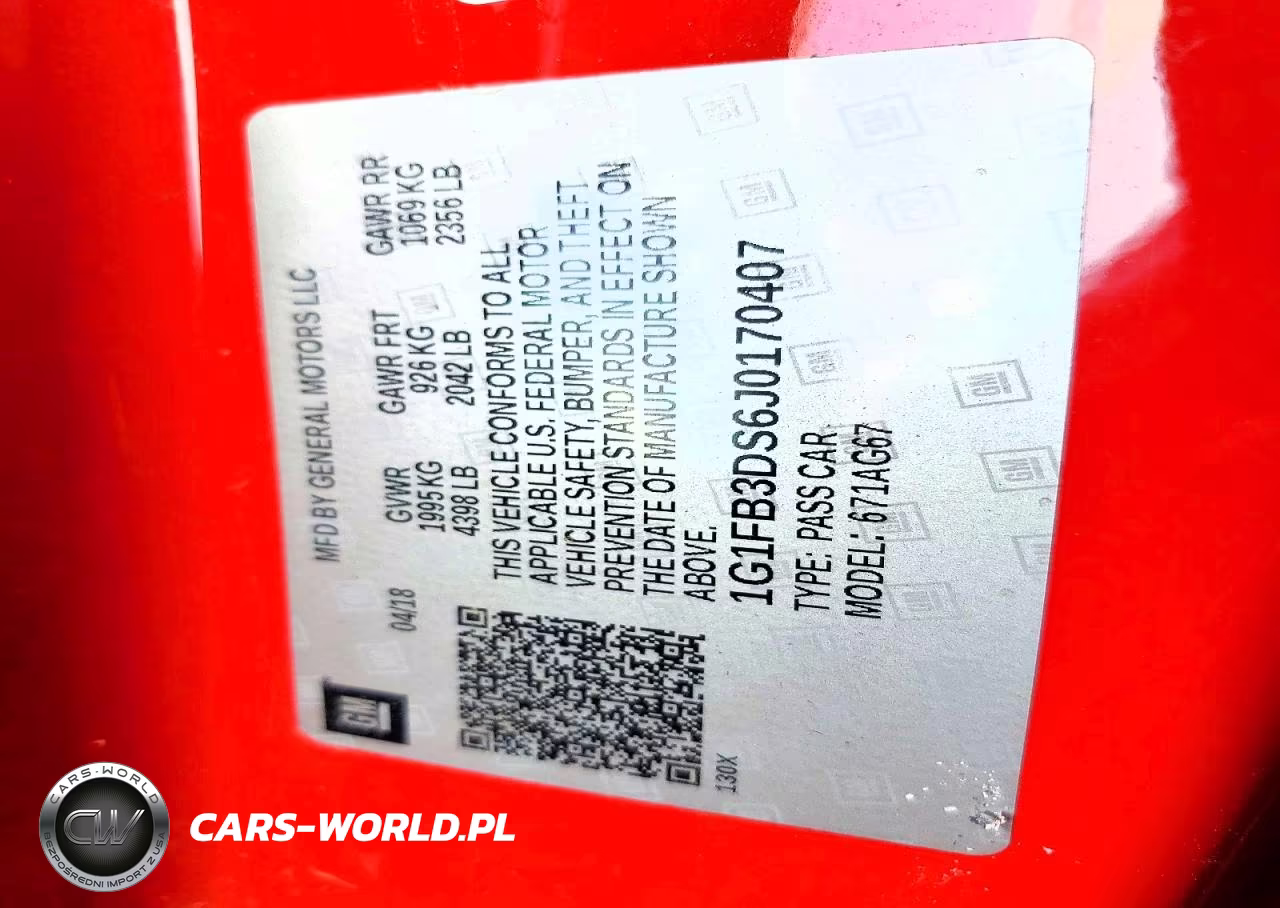 2018 Chevrolet Camaro Lt VIN:1G1FB3DS6J0170407 - 12
