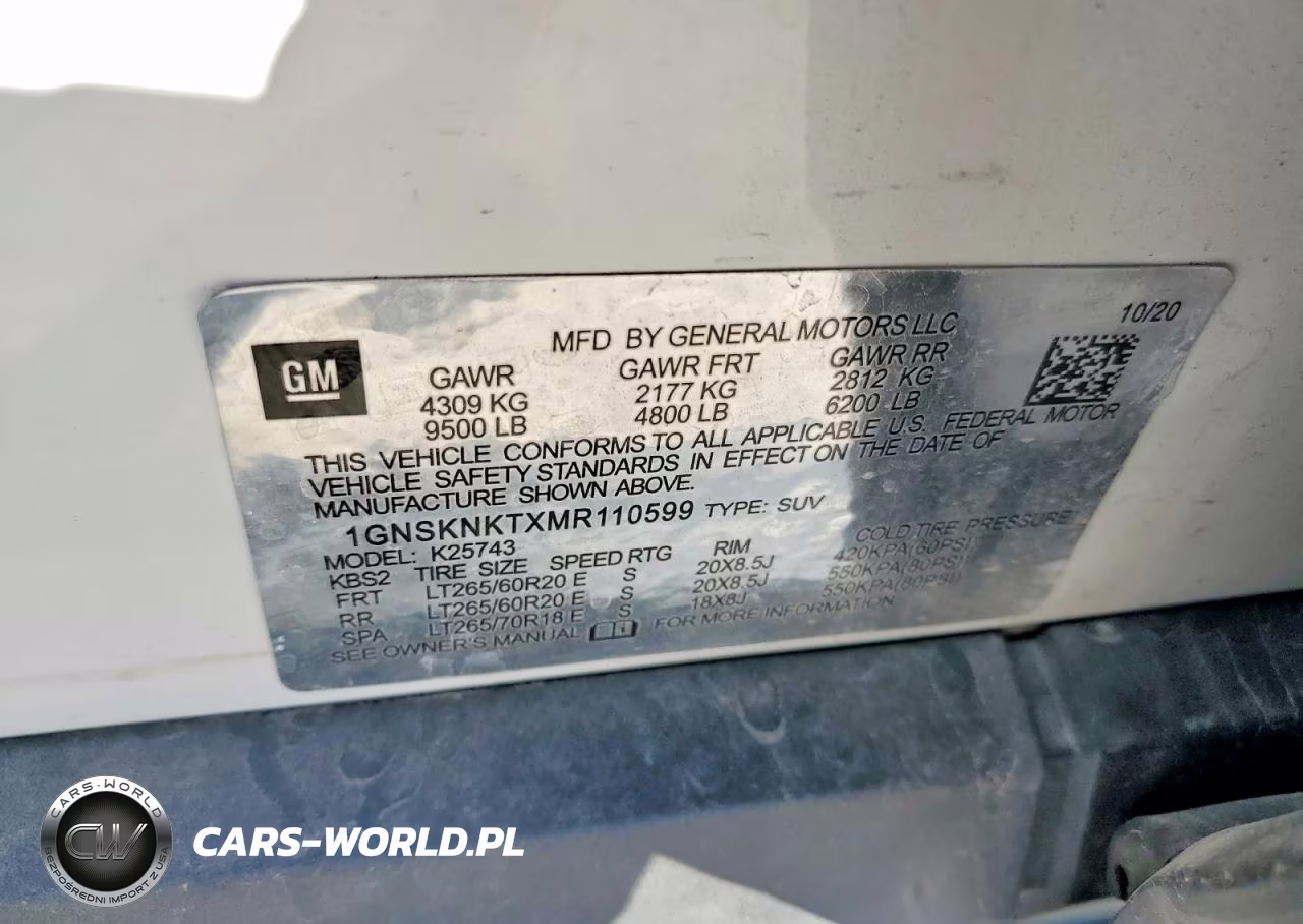 2021 Chevrolet Tahoe K1500 Lt VIN:1GNSKNKTXMR110599 - 13