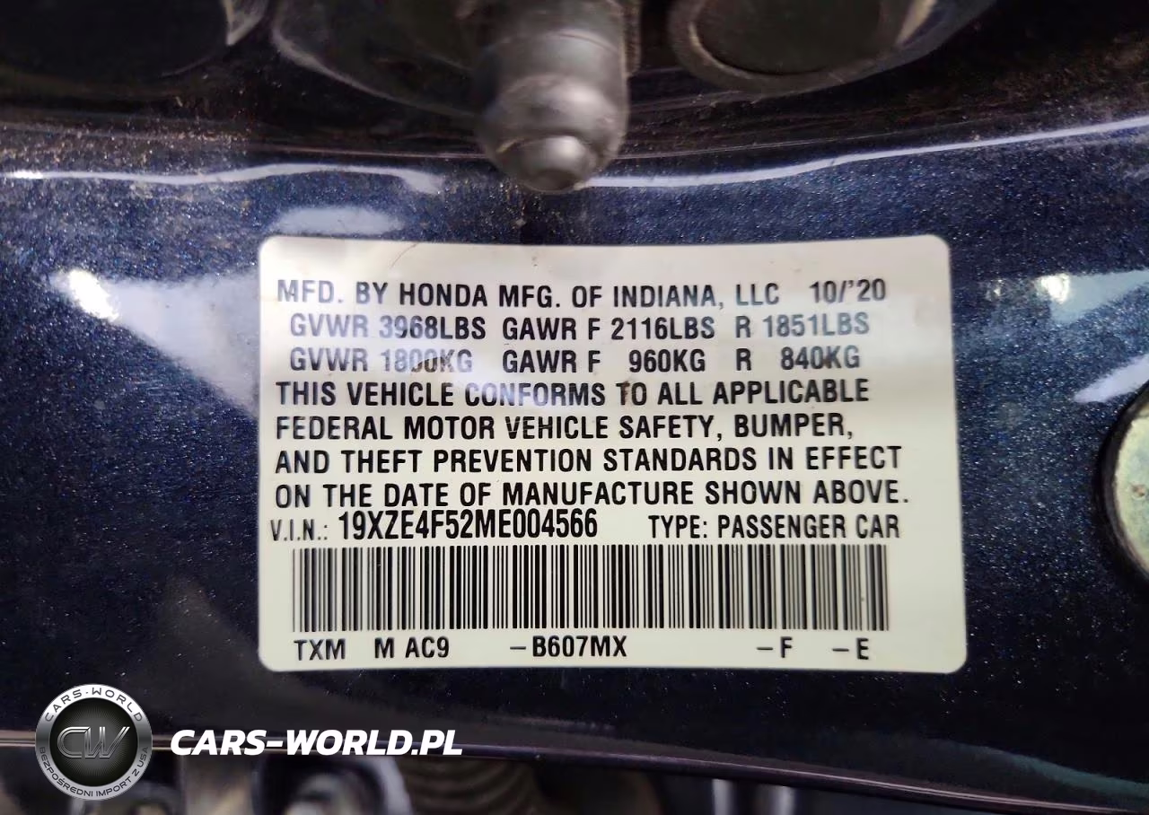 2021 Honda Insight Ex VIN:19XZE4F52ME004566 - 12