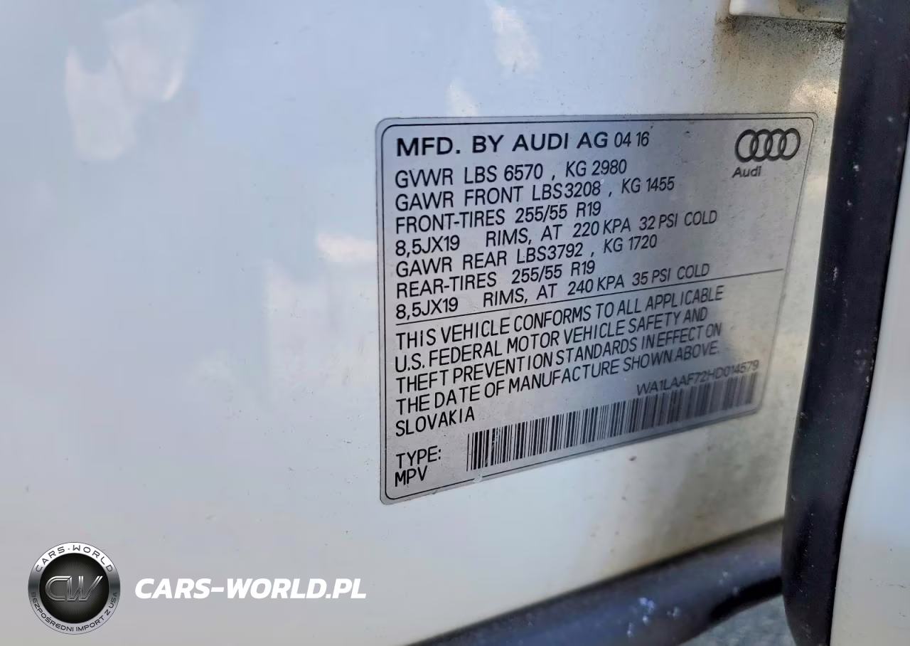 2017 Audi Q7 Premium Plus VIN:WA1LAAF72HD014579 - 13