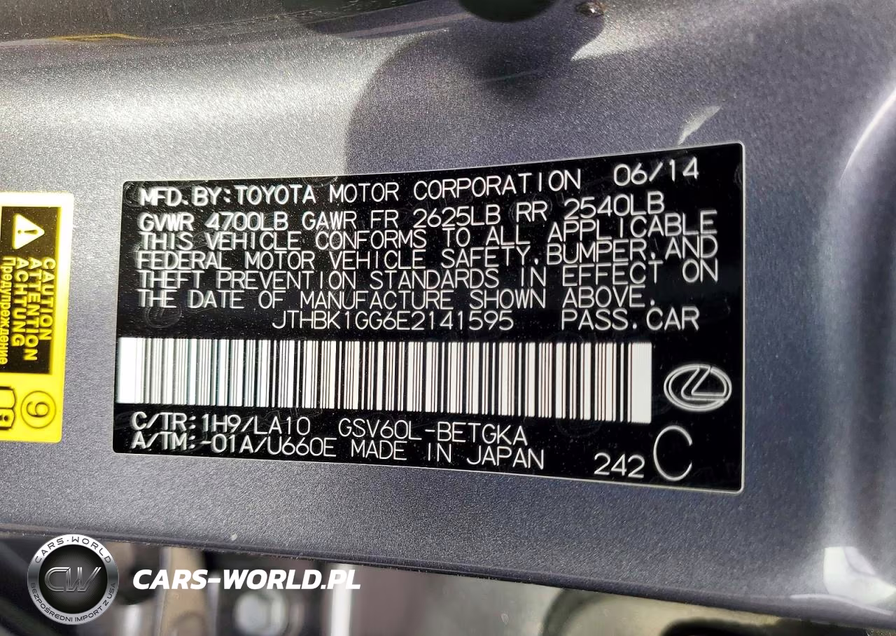 2014 Lexus Es 350 VIN:JTHBK1GG6E2141595 - 12