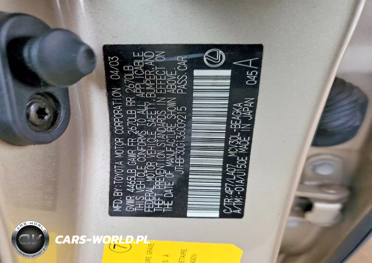 2003 Lexus Es 300 VIN:JTHBF30G136009215 - 12