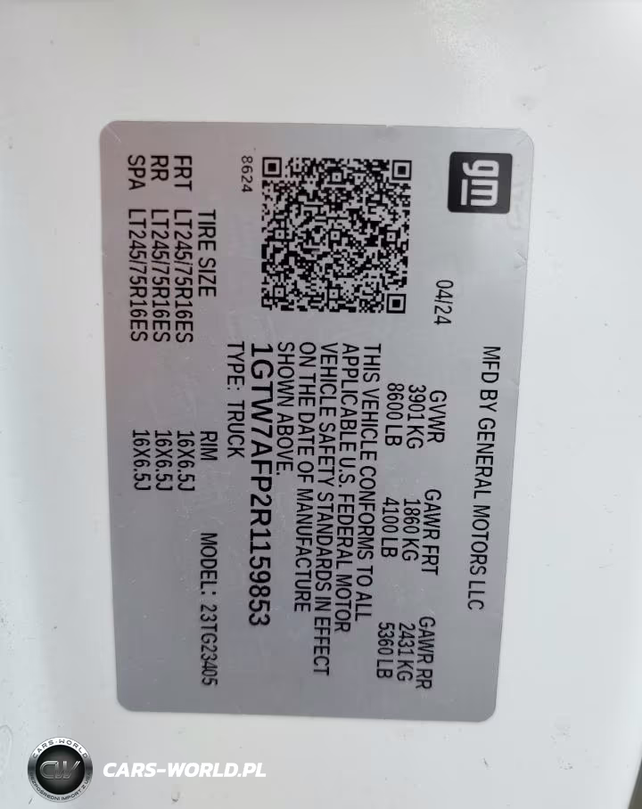 2024 GMC Savana G2500 VIN:1GTW7AFP2R1159853 - 13