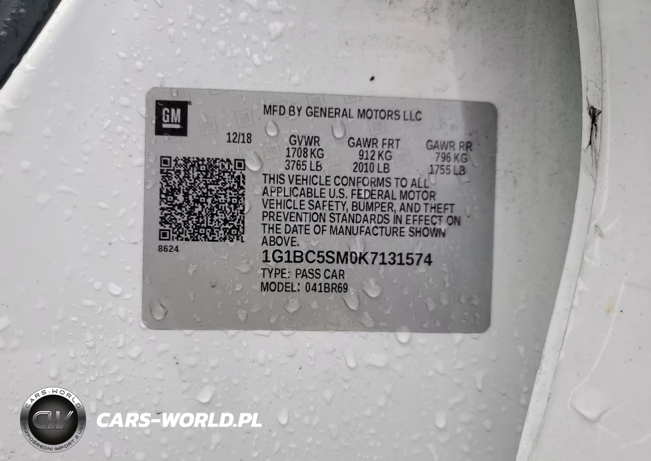 2019 Chevrolet Cruze Ls VIN:1G1BC5SM0K7131574 - 12