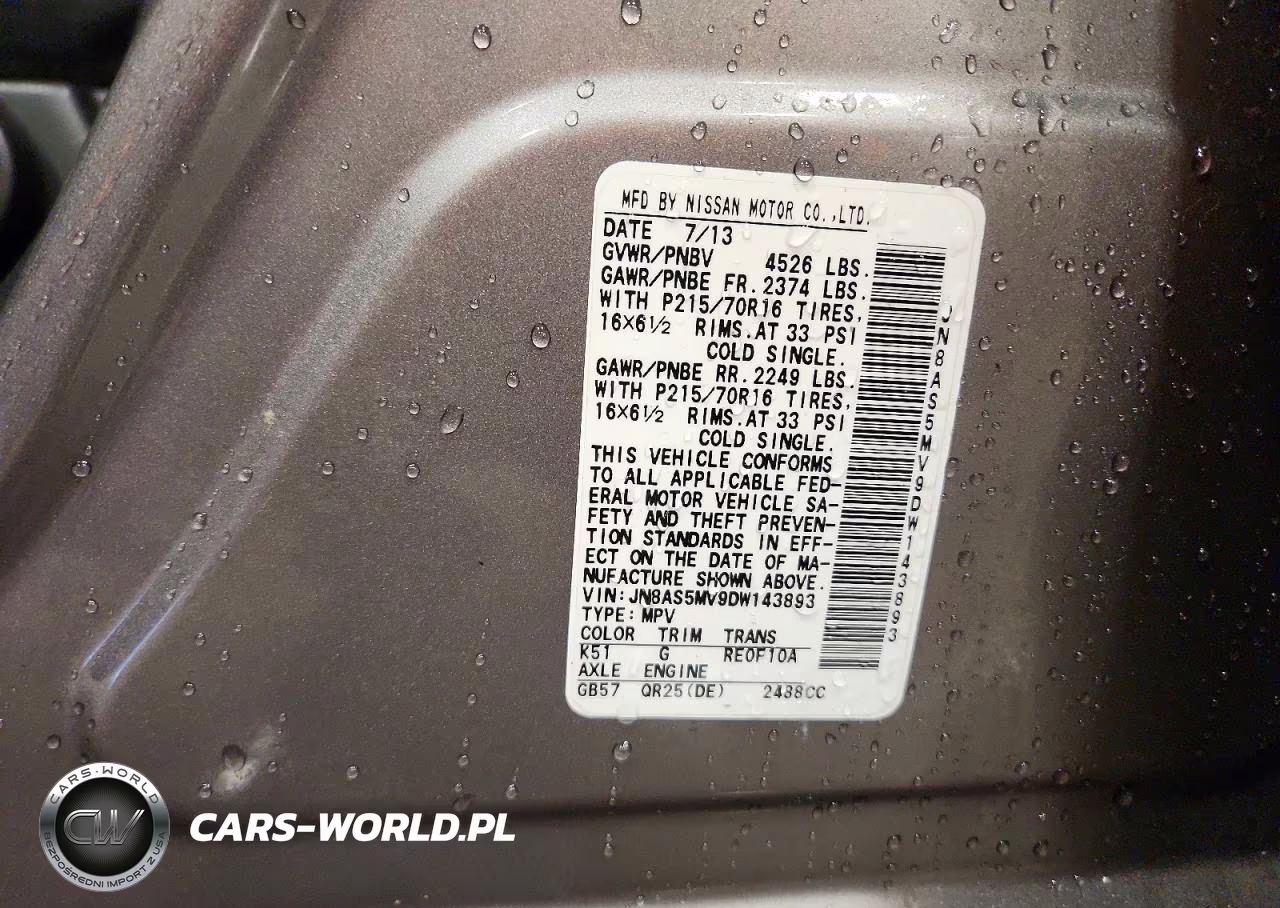 2013 Nissan Rogue S VIN:JN8AS5MV9DW143893 - 14