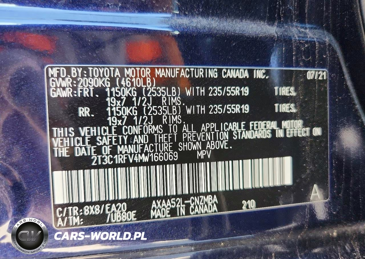 2021 Toyota Rav4 Xle Premium VIN:2T3C1RFV4MW166069 - 13