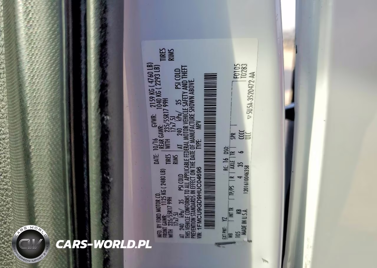 2017 Ford Escape Se VIN:1FMCU9GD9HUC04696 - 14