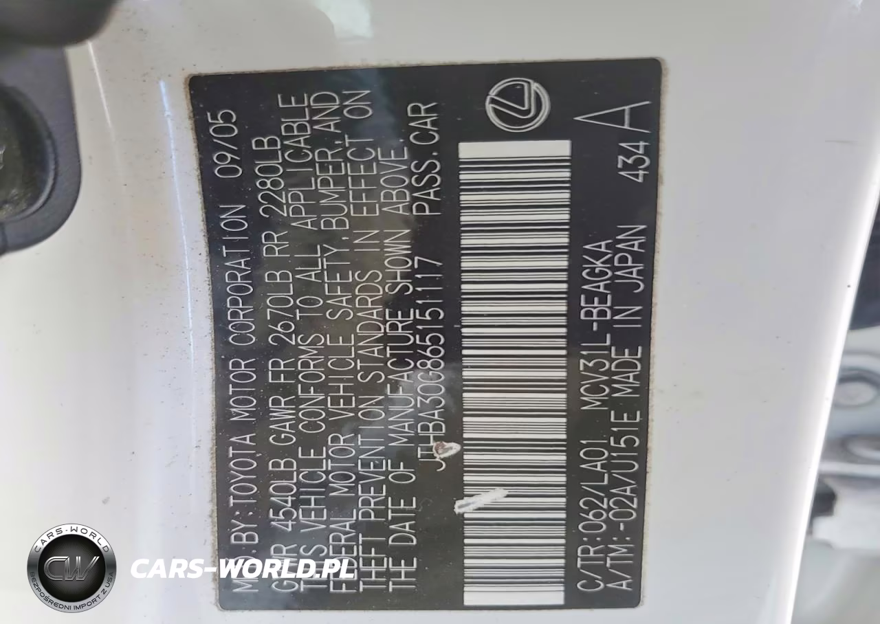 2006 Lexus Es 330 VIN:JTHBA30G865151117 - 12