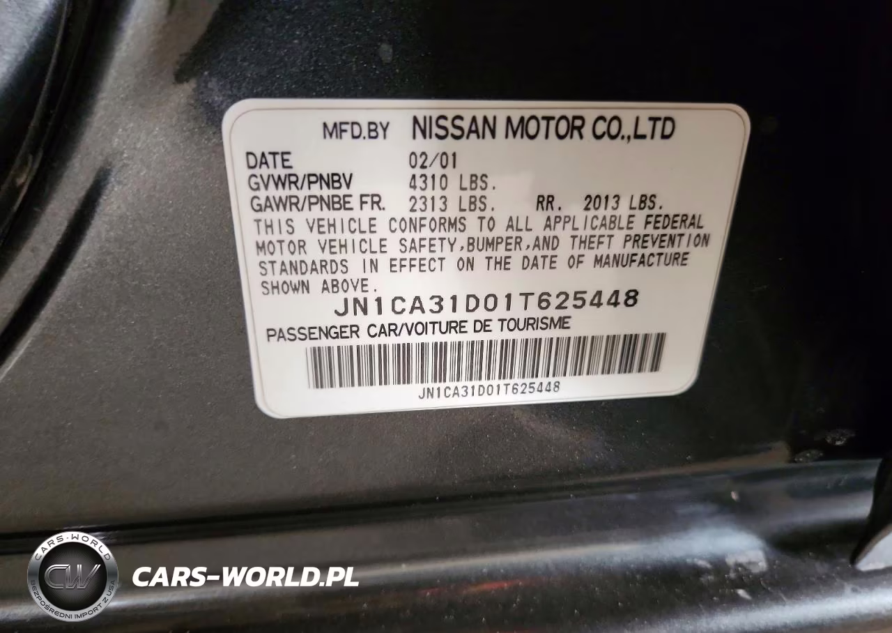 2001 Nissan Maxima Gxe VIN:JN1CA31D01T625448 - 12