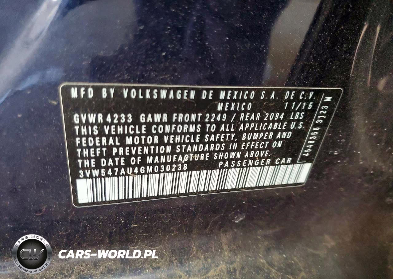 2016 Volkswagen Gti S-Se VIN:3VW547AU4GM030238 - 12