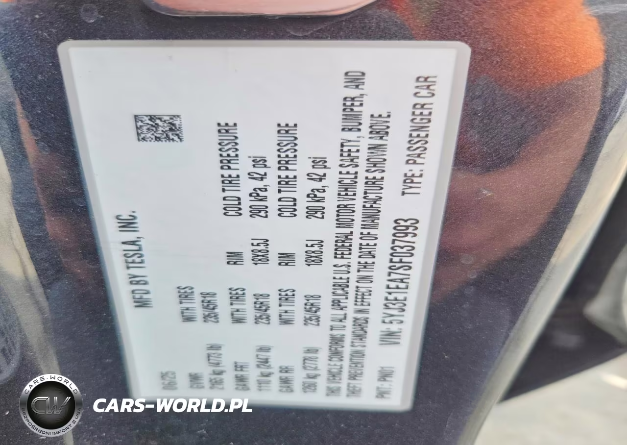 2025 Tesla Model 3 VIN:5YJ3E1EA7SF037993 - 12