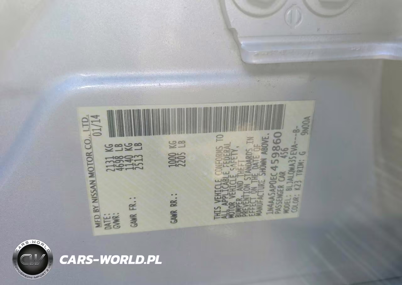 2014 Niss Maxima VIN:1N4AA5AP0EC459860 - 12