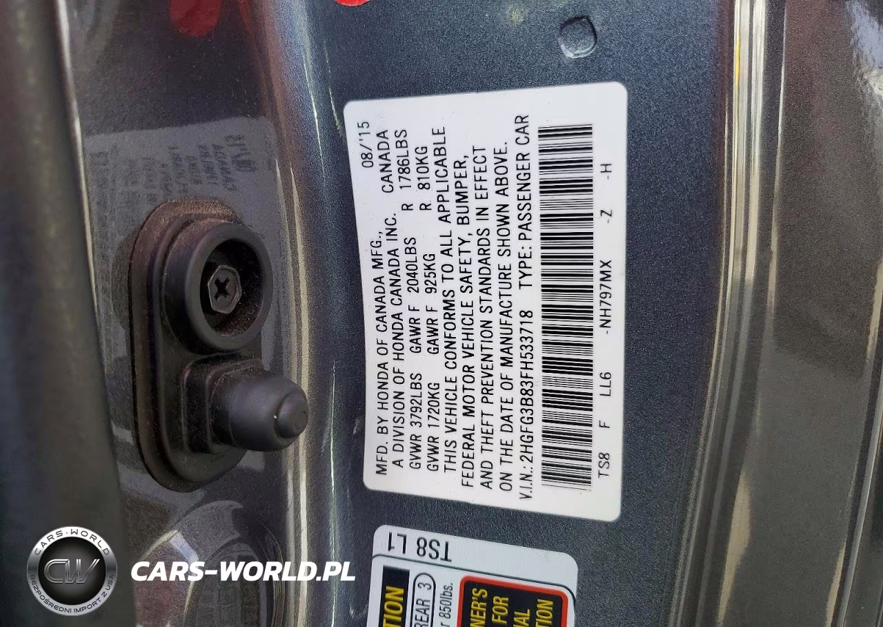 2015 Honda Civic Ex VIN:2HGFG3B83FH533718 - 12