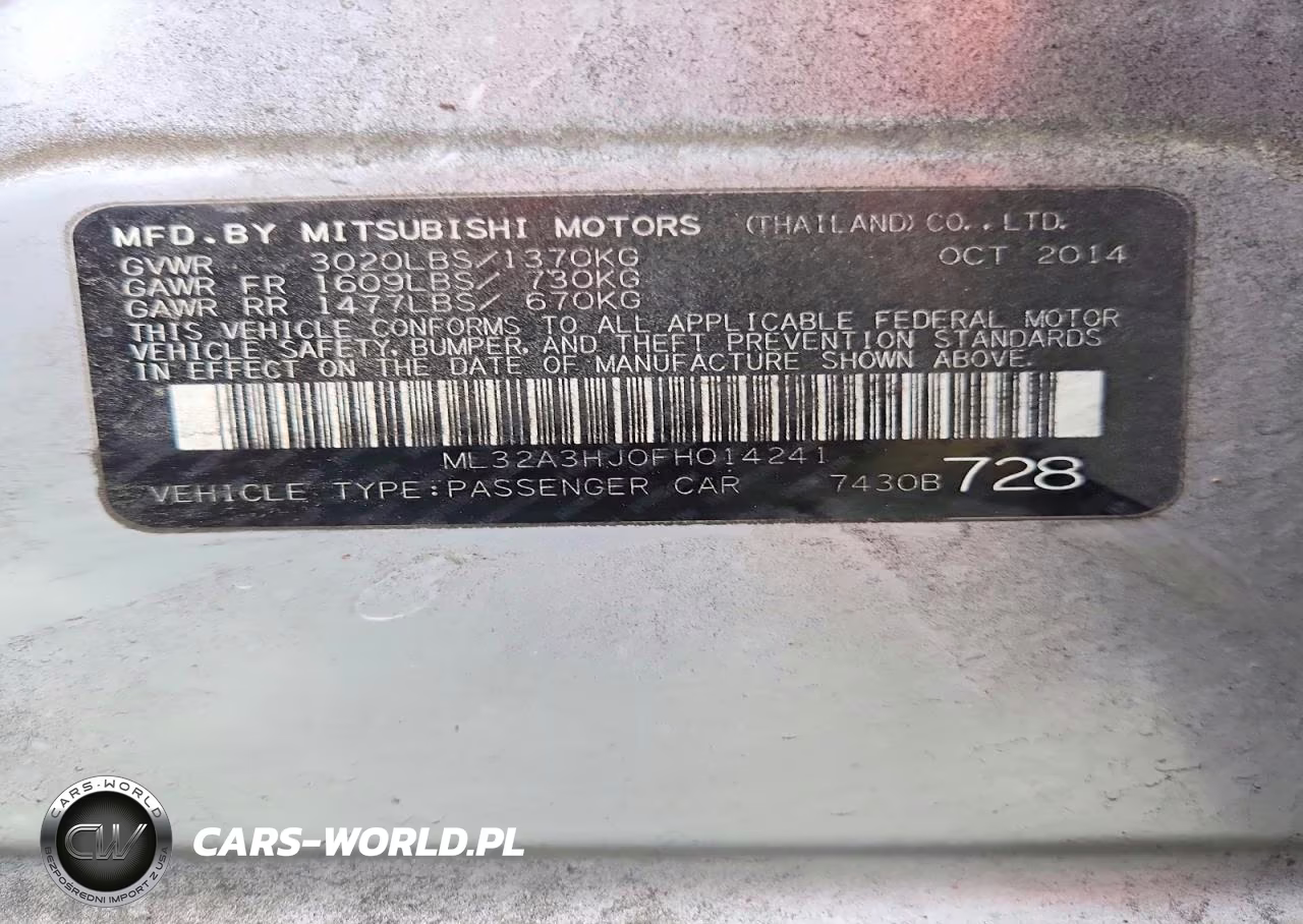 2015 Mitsubishi Mirage VIN:ML32A3HJ0FH014241 - 12