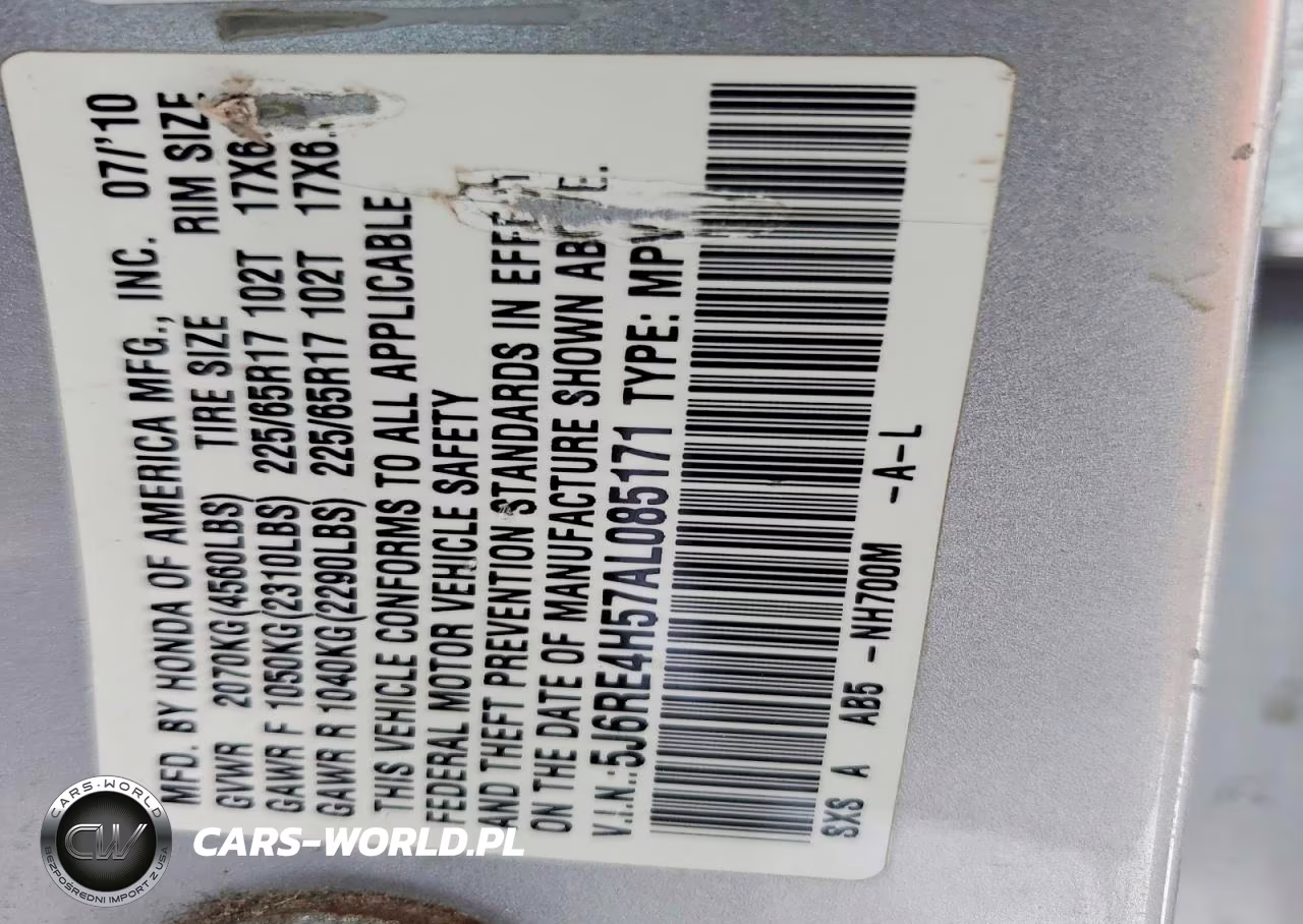 2010 Honda Cr-V Ex VIN:5J6RE4H57AL085171 - 13
