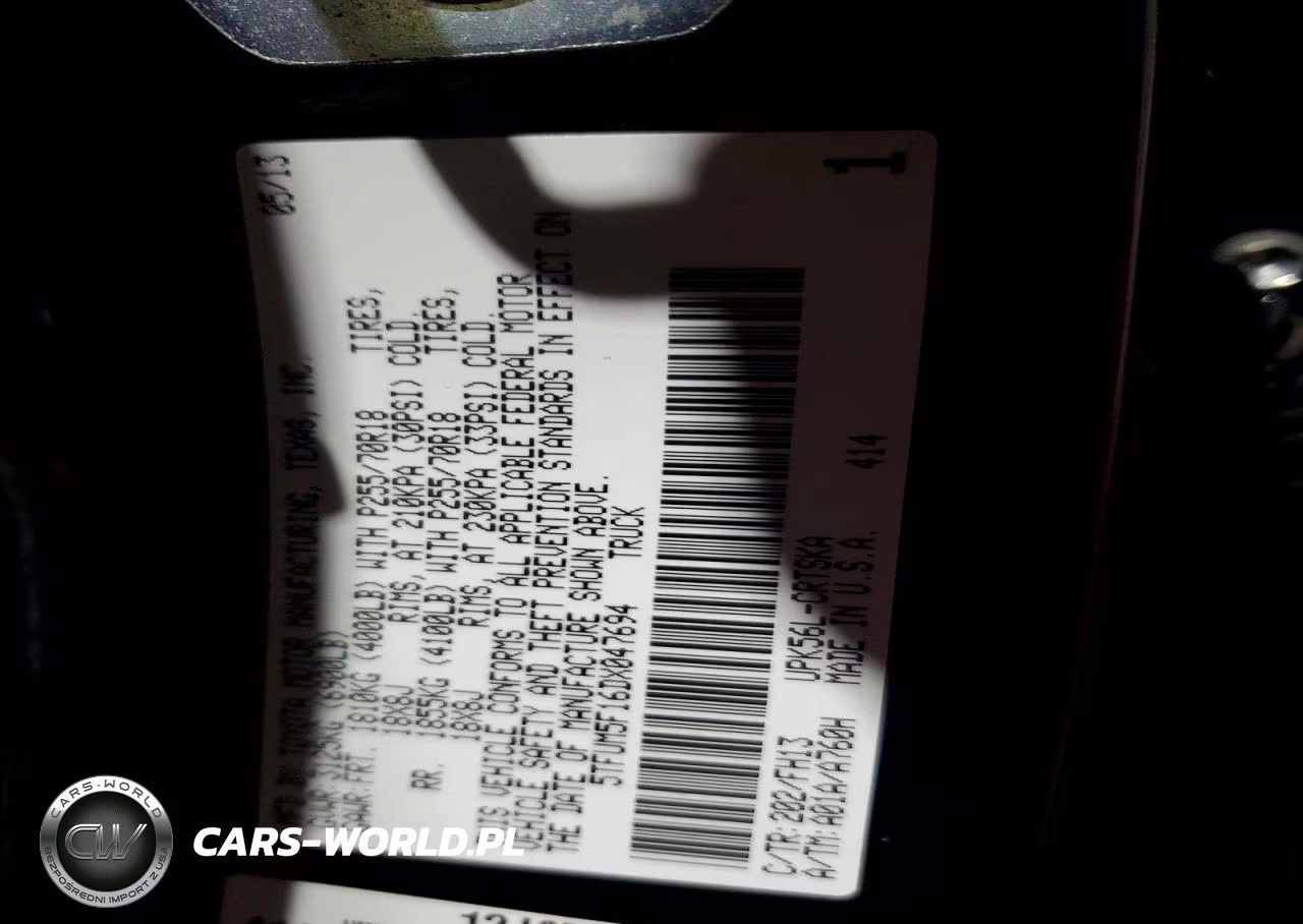 2013 Toyota Tundra Double Cab Sr5 VIN:5TFUM5F16DX047694 - 12