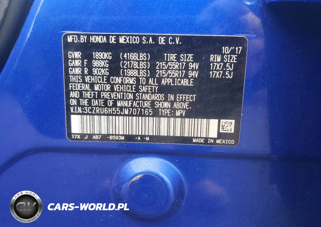 2018 Honda Hr-V Ex VIN:3CZRU6H55JM707165 - 14