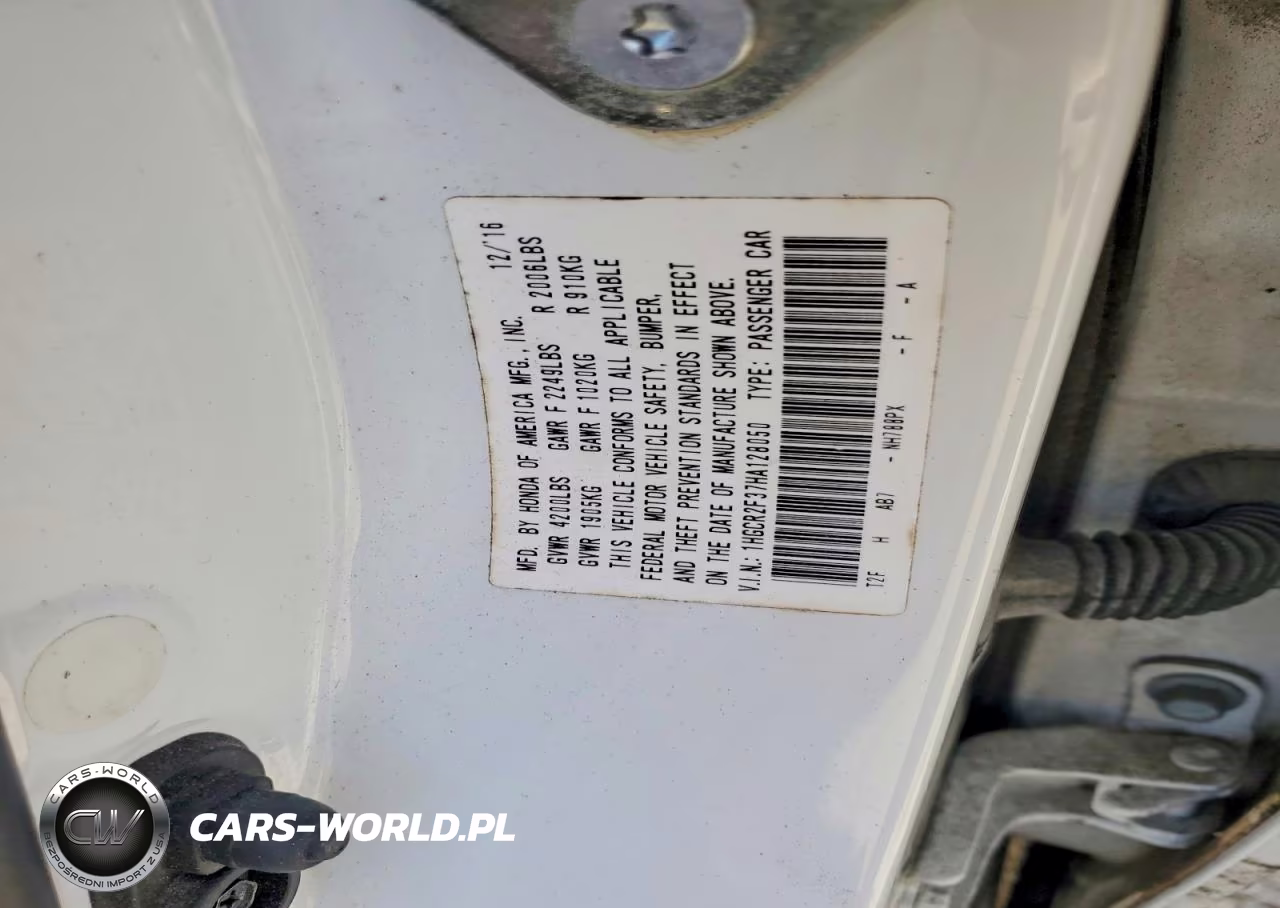 2017 Honda Accord Lx VIN:1HGCR2F37HA128050 - 12