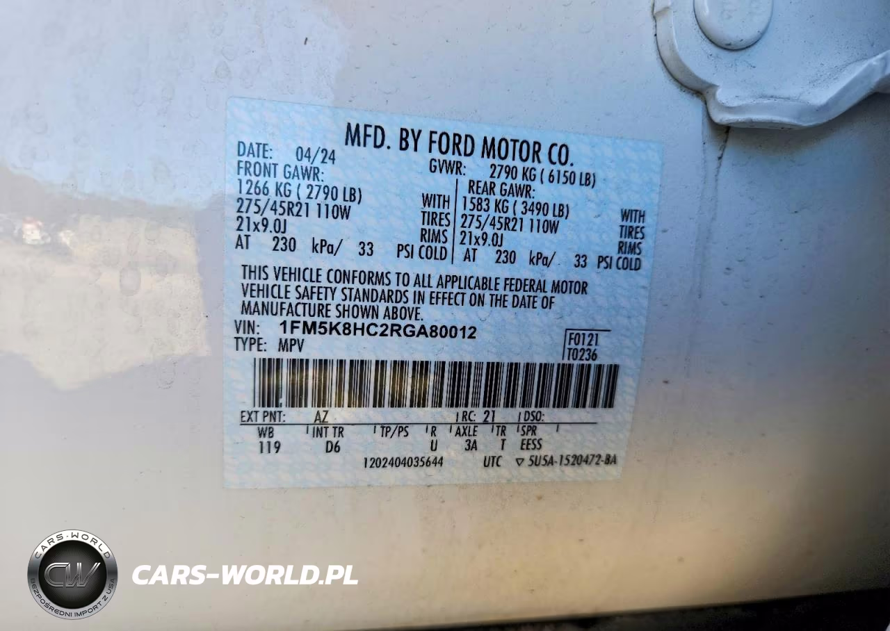 2024 Ford Explorer Platinum VIN:1FM5K8HC2RGA80012 - 12