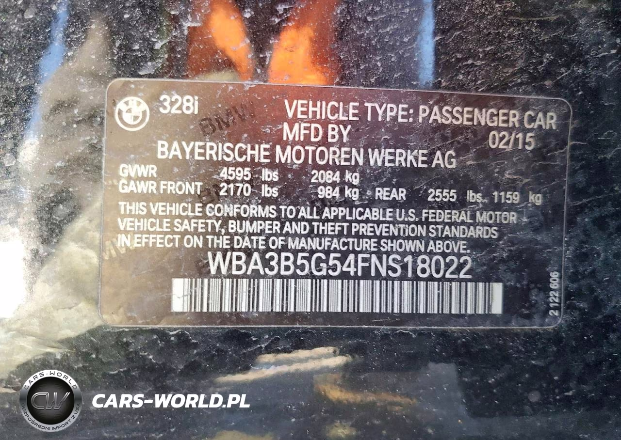 2015 BMW 328 Xi Sulev VIN:WBA3B5G54FNS18022 - 12