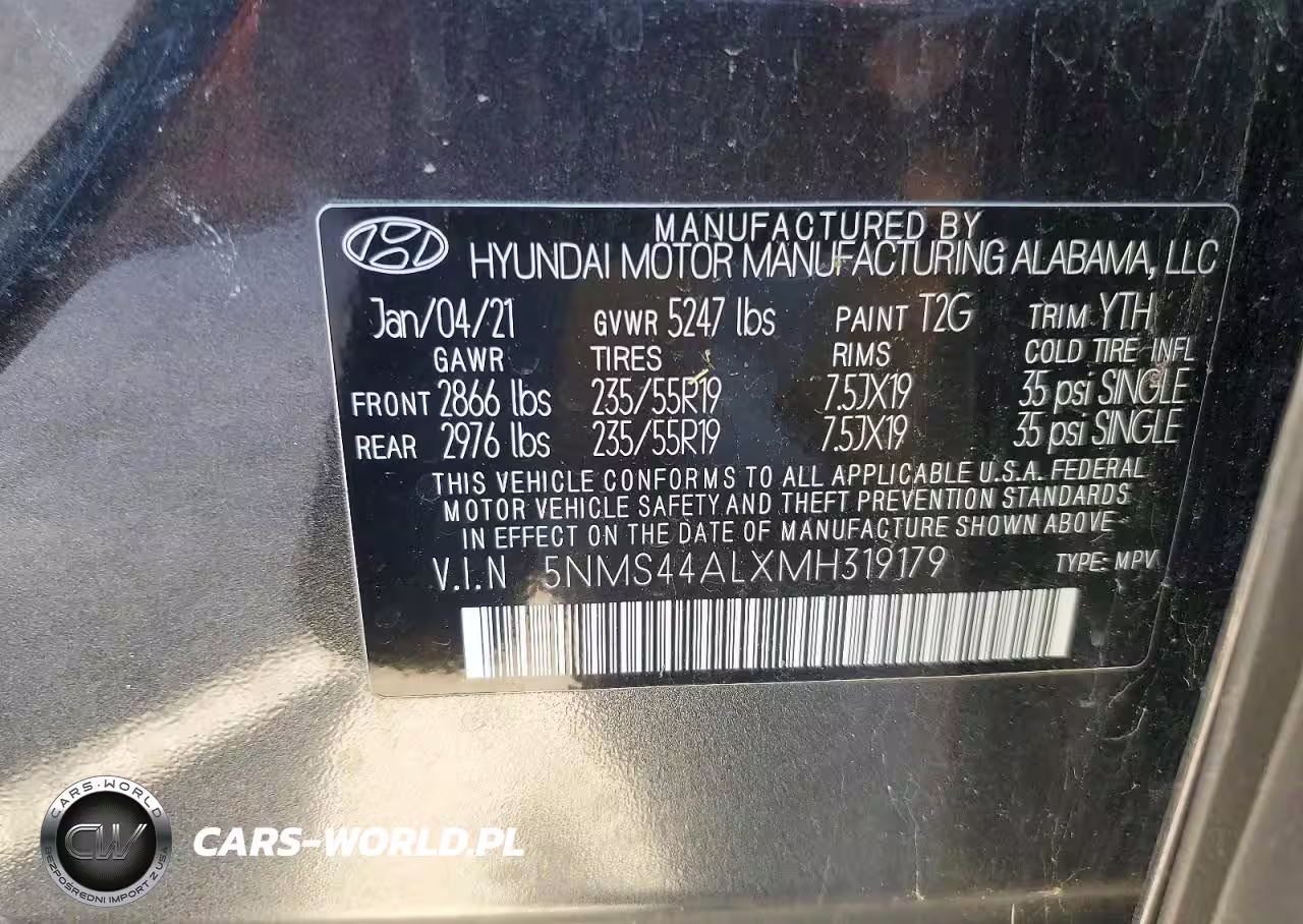 2021 Hyundai Santa Fe Limited VIN:5NMS44ALXMH319179 - 13