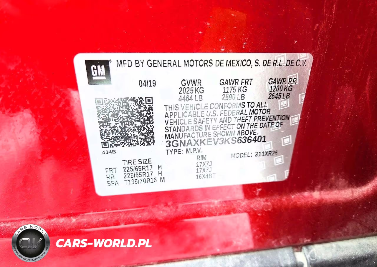 2019 Chevrolet Equinox Lt VIN:3GNAXKEV3KS636401 - 12